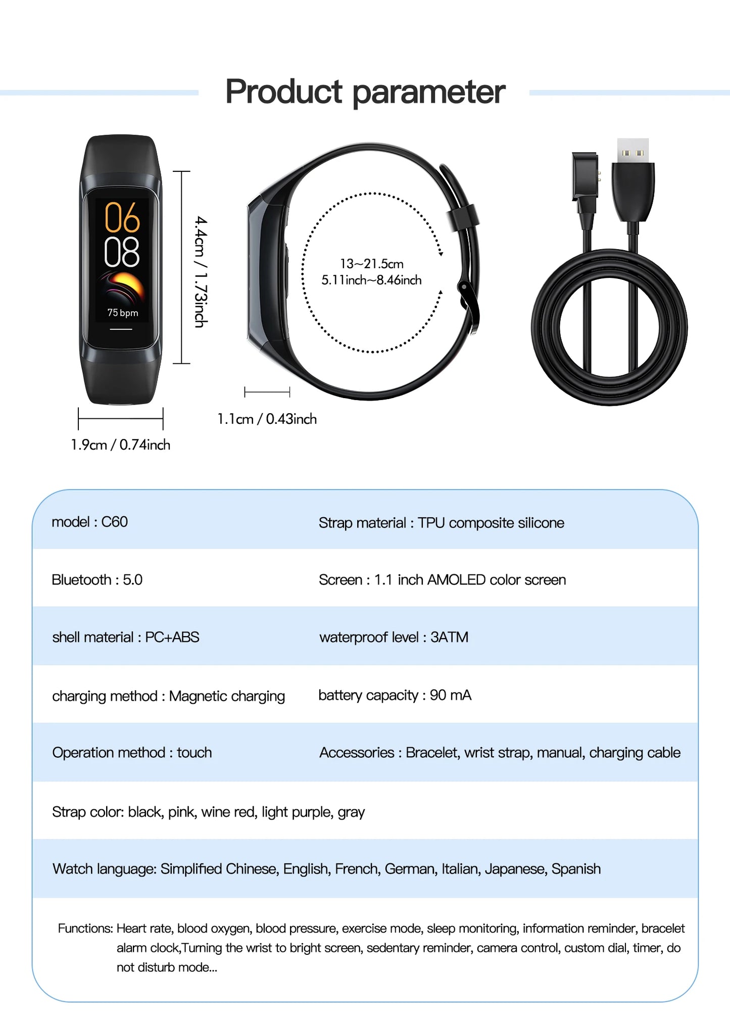 AMOLED Smartwatch Body Temperature Monitor Fitness Clock Sports 3ATM Waterproof Men Smart Watch Band for Women IOS Xiaomi 2025
