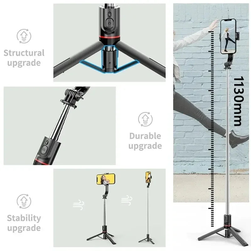 Wireless Selfie Stick for Smartphone, 44 Inch Tripod with Bluetooth Remote,