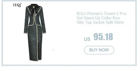 [Women's Beaded Design 2 Pcs Set Stand Collar High Waist Long Sleeve Sets Female Autumn