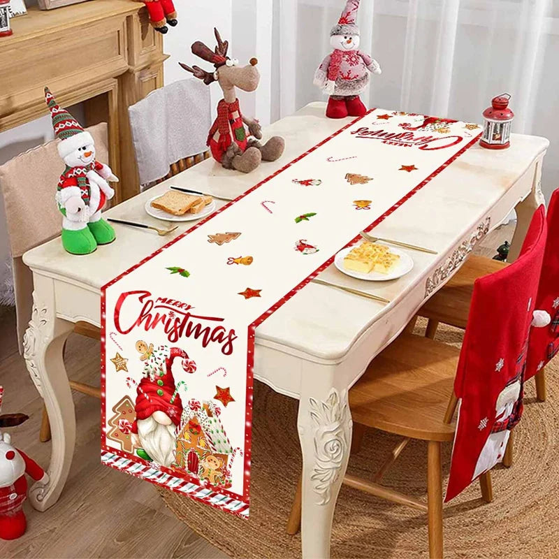 Christmas Table Runner Merry Christmas Decoration for Home Xmas Party