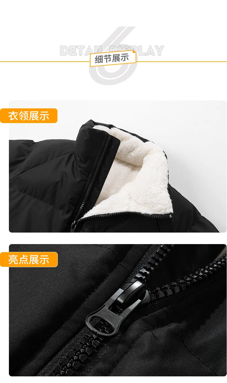 Men Winter Thick Warm Parka Coat Fleece