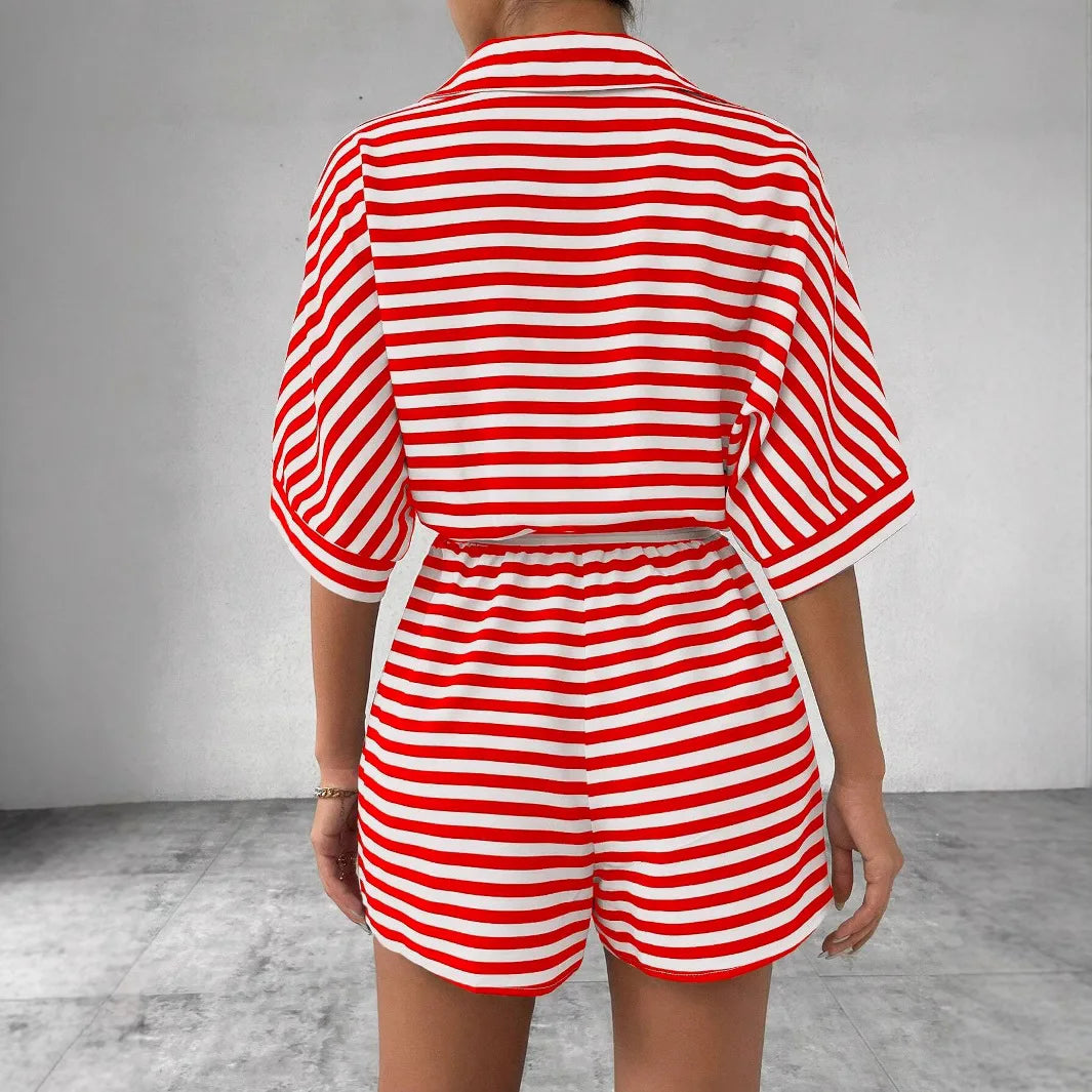 Shirt Top+ Shorts 2-piece Sets Woman
