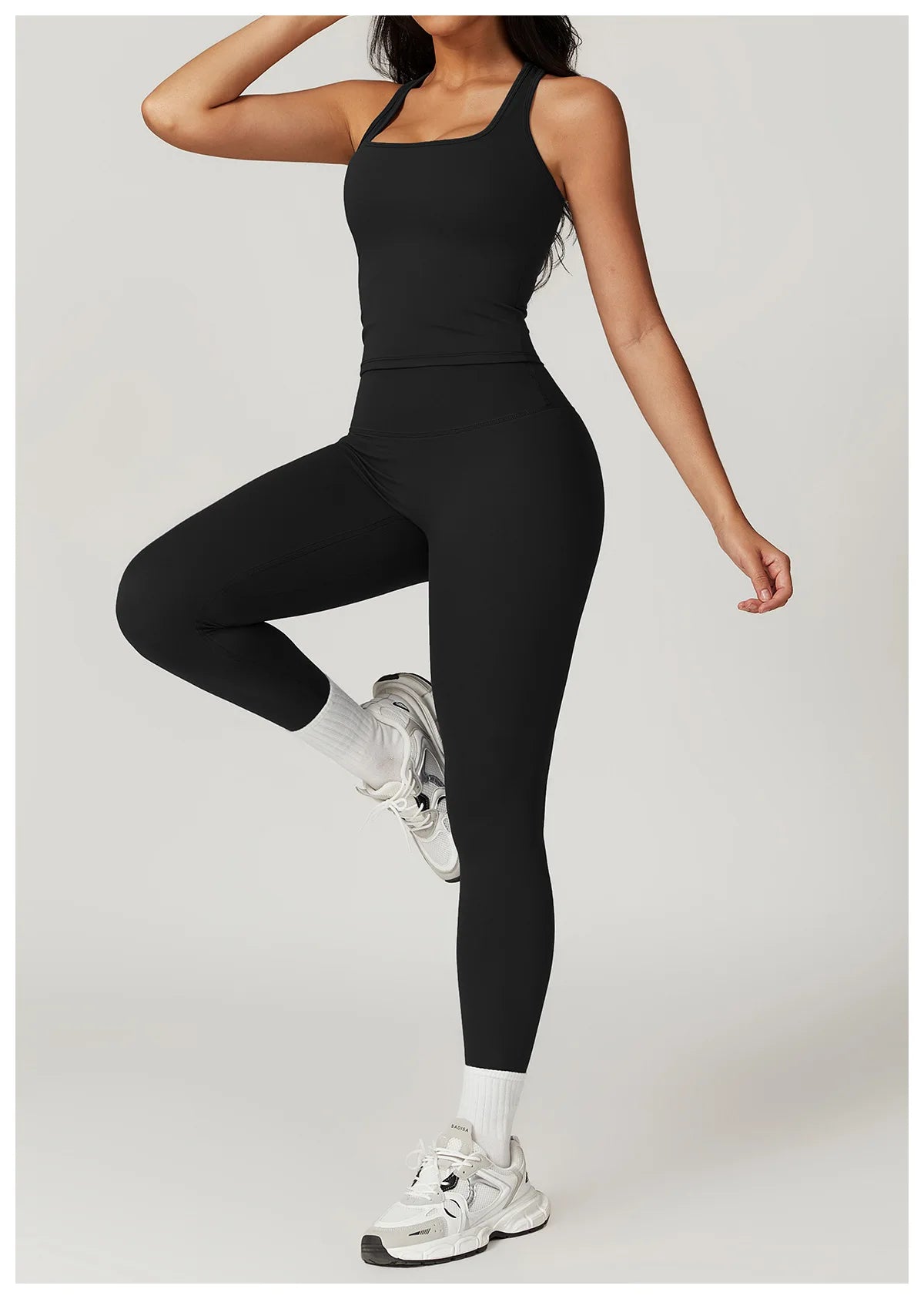 Two Pieces Fitness Yoga Set Women Gym Push Up Running Sportswear Female High Waist Tracksuits Workout Clothers Athletic Wear
