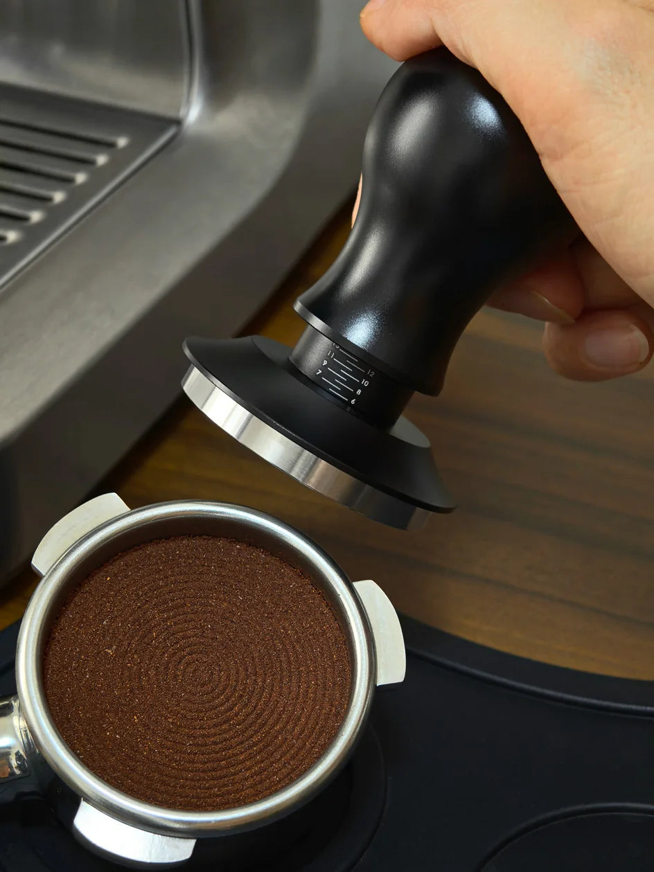 Coffee Tamper 54mm Ripple Base Espresso Tamper Barista Spring Loaded Coffee Tamper with Depth indication Tampers 51mm 53mm 58mm