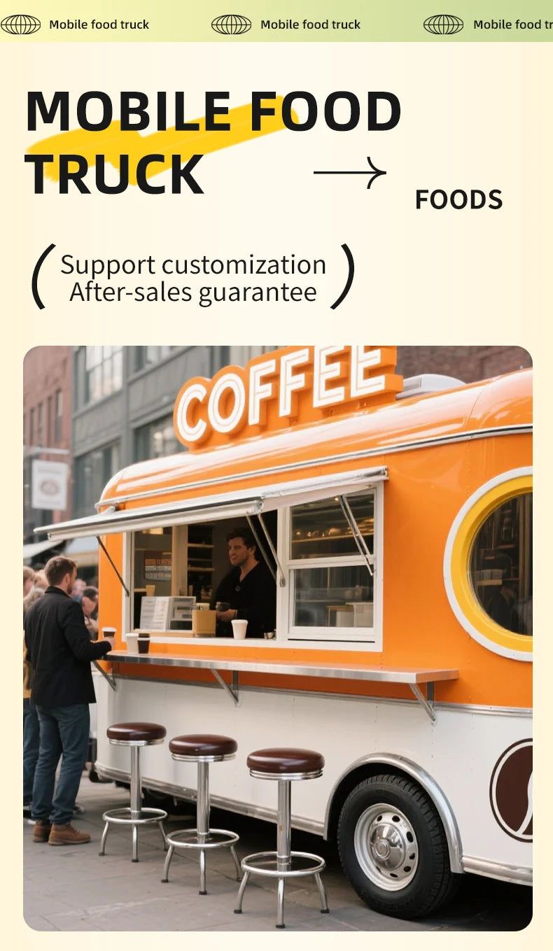 Fully Equipped Fast Food Truck for Sale Mobile BBQ Ice Cream Coffee Cart for Snacks Candy Chips food trailer truck for sale
