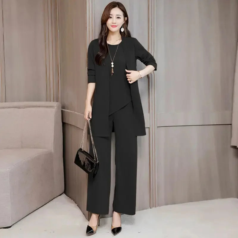 Stylish Slimming Age-Reducing Fashionable Plus Size Women's Three-Piece Suit New Spring Autumn 2020 Wide Tai Tai Skirt Set