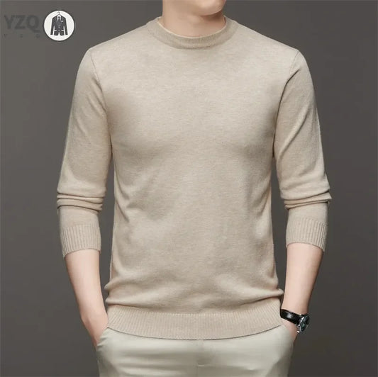 7 Colour Men's Round Neck Long Sleeved Solid Color Sweater