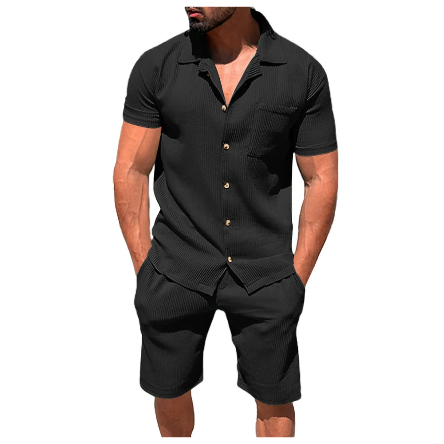 2Pcs Men's Short Sleeve Shirt