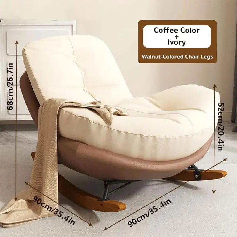 Rocking Chair, Glider Rocking Chair for Living Room, Indoor Rocking Chair with Padded Seat, Reading Chair for Bedroom