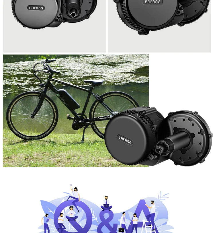 Bafang Mid Drive Motor Kit CAN BUS No Battery BBS02B 48V 750W 500W 350W 250W 500W 36V 250W Electric Bicycle eBike Conversion Kit