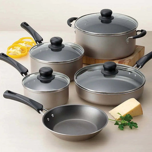 -piece all-round non-stick cookware champagne set lightweight but durable, perfect for kitchen use or as a thoughtful gift