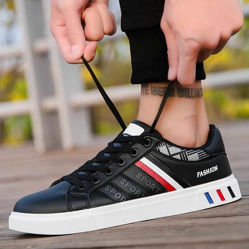 2024 Mens Casual Sneakers New Fashion Lace-up White
