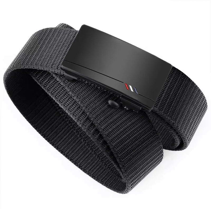 Men's Woven Belt Nylon Material Breathable Automatic Buckle Belt