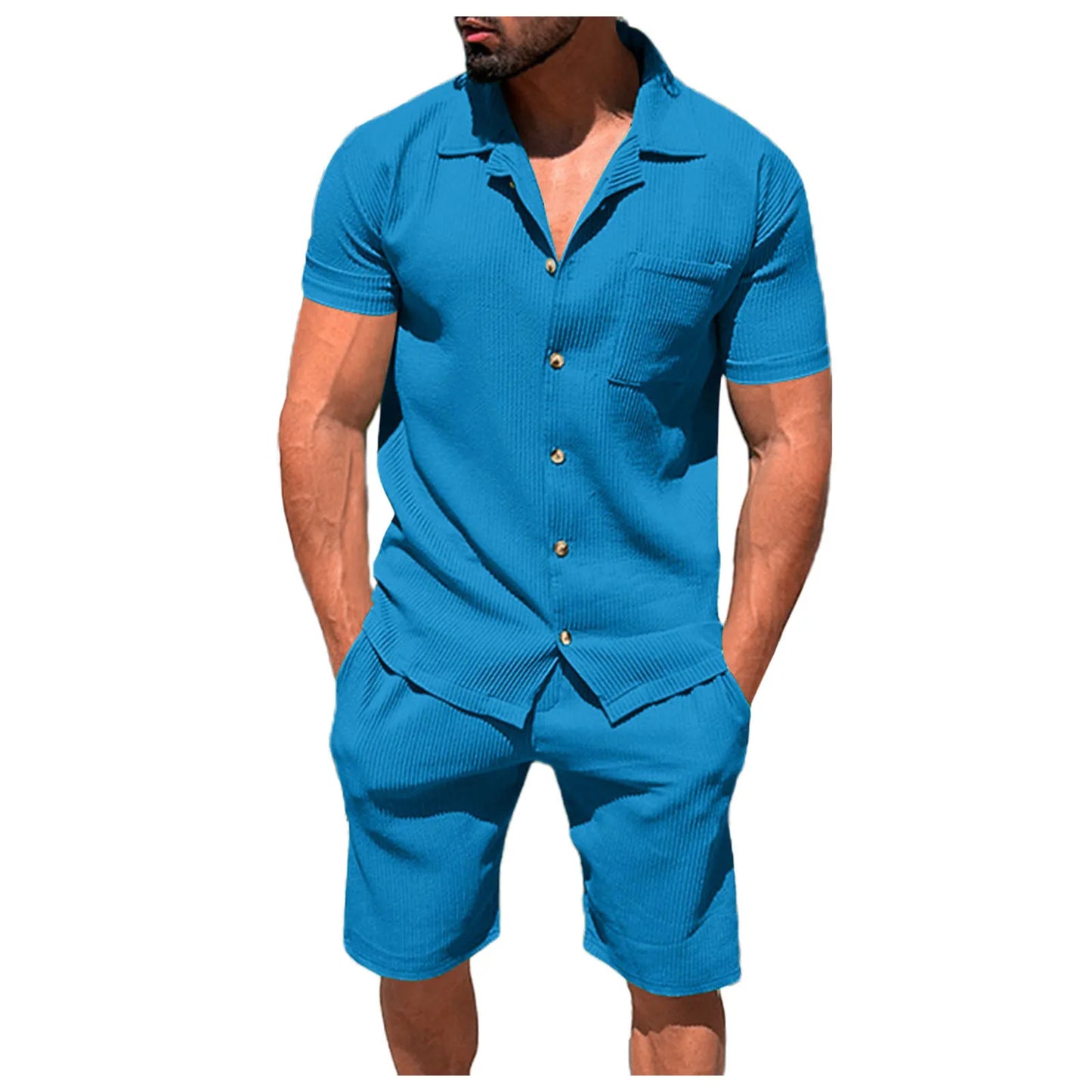 2Pcs Men's Short Sleeve Shirt