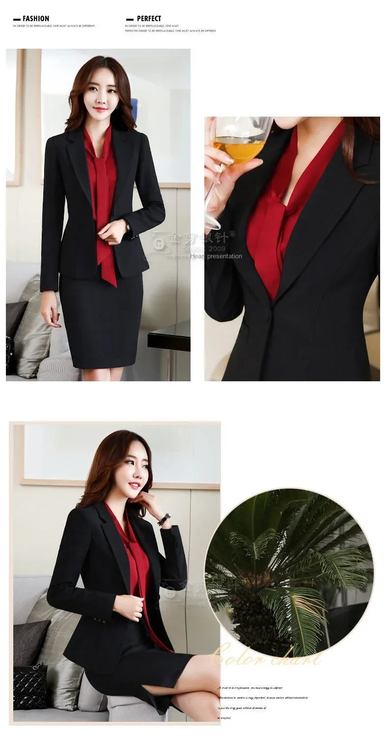 Spring/Autumn Female Suit Jacket Black Professional Suit Interview Formal Work Clothes Office Lady OL Classic Blazers for Women