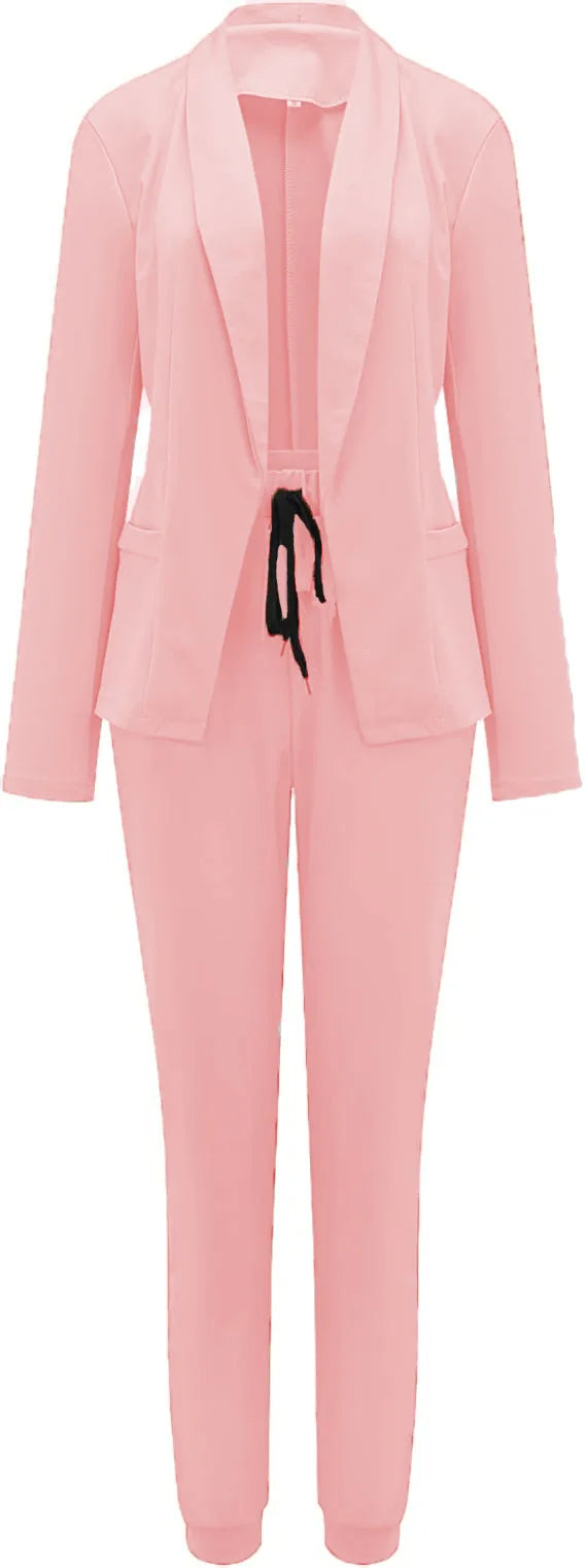 2024 New European and American Leisure Solid Color Commuting Fashion Leisure Set, Suit and Women's Wear Set