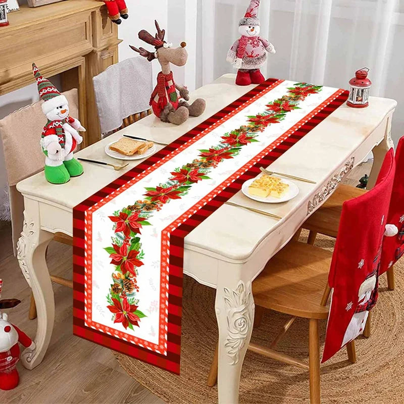 Christmas Table Runner Merry Christmas Decoration for Home Xmas Party