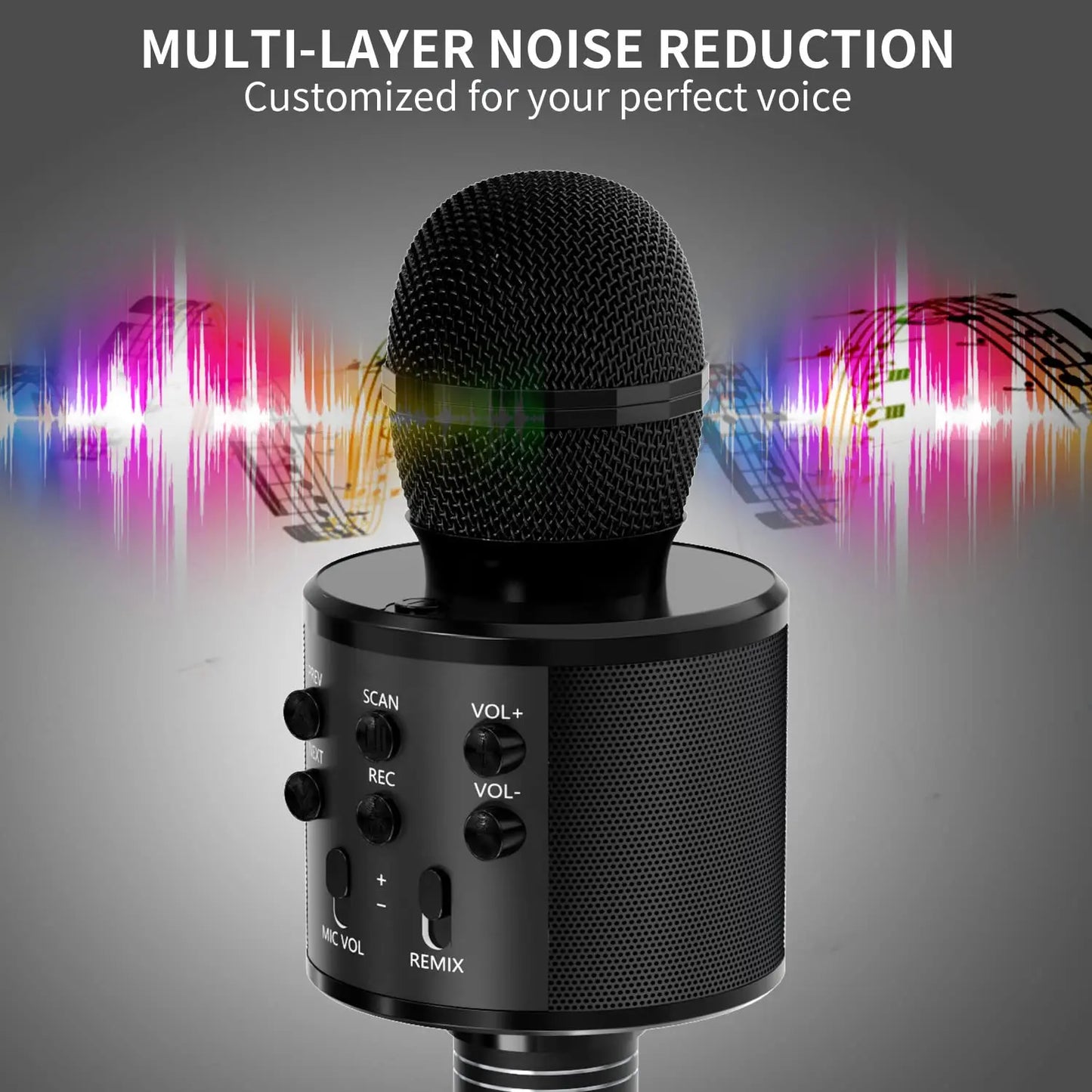 Portable Handheld Wireless Karaoke Microphone Speaker Microphone for Kids Music Player Singing Recorder KTV