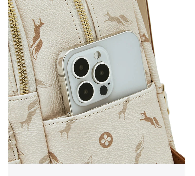 FOXER Women Travel Rucksack Female Casual Monogram Backpack