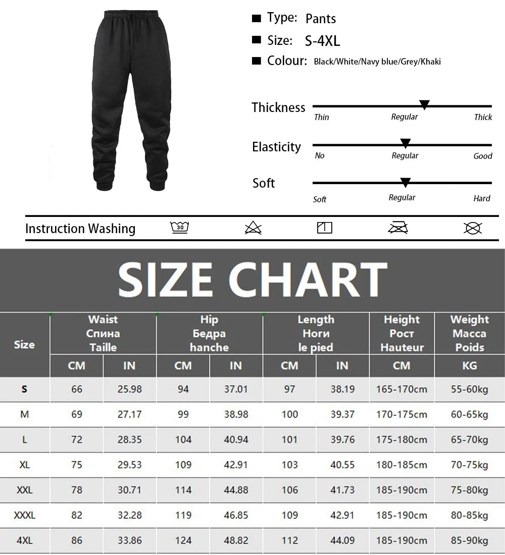 Mens Jogging Sports Pants Autumn Winter Sweatpants