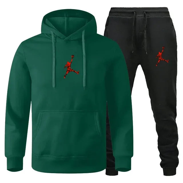 2025 Autumn/Winter Men's Fashionable long-sleeved sweatshirt + casual pants 2-piece set