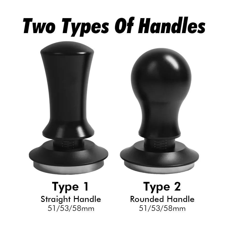 Coffee Tamper 54mm Ripple Base Espresso Tamper Barista Spring Loaded Coffee Tamper with Depth indication Tampers 51mm 53mm 58mm