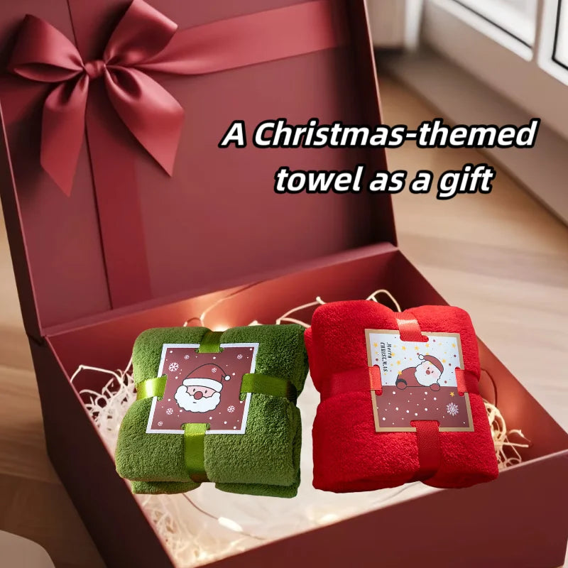 Christmas Face Towel, , Souvenir, Creative Gift Towel, Soft and Highly Absorbent Pure Cotton Material, Perfect for  Bathroom