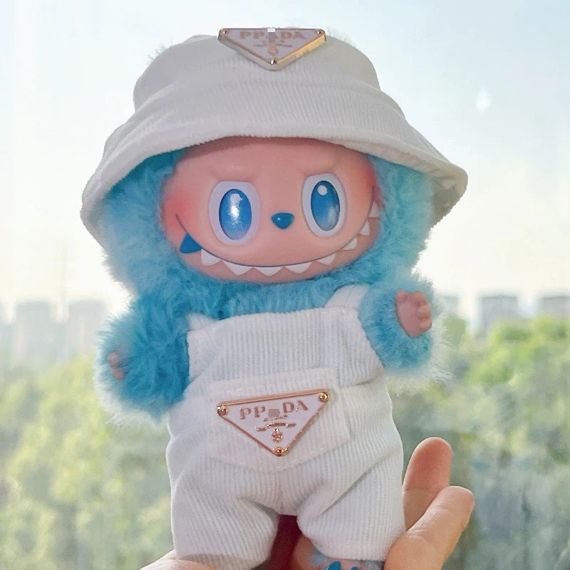 Labubu Clothes Corduroy Mini Doll Clothing Set Cute Hats Clothes Vinyl Doll Accessories Training Sitting Party Games Toys