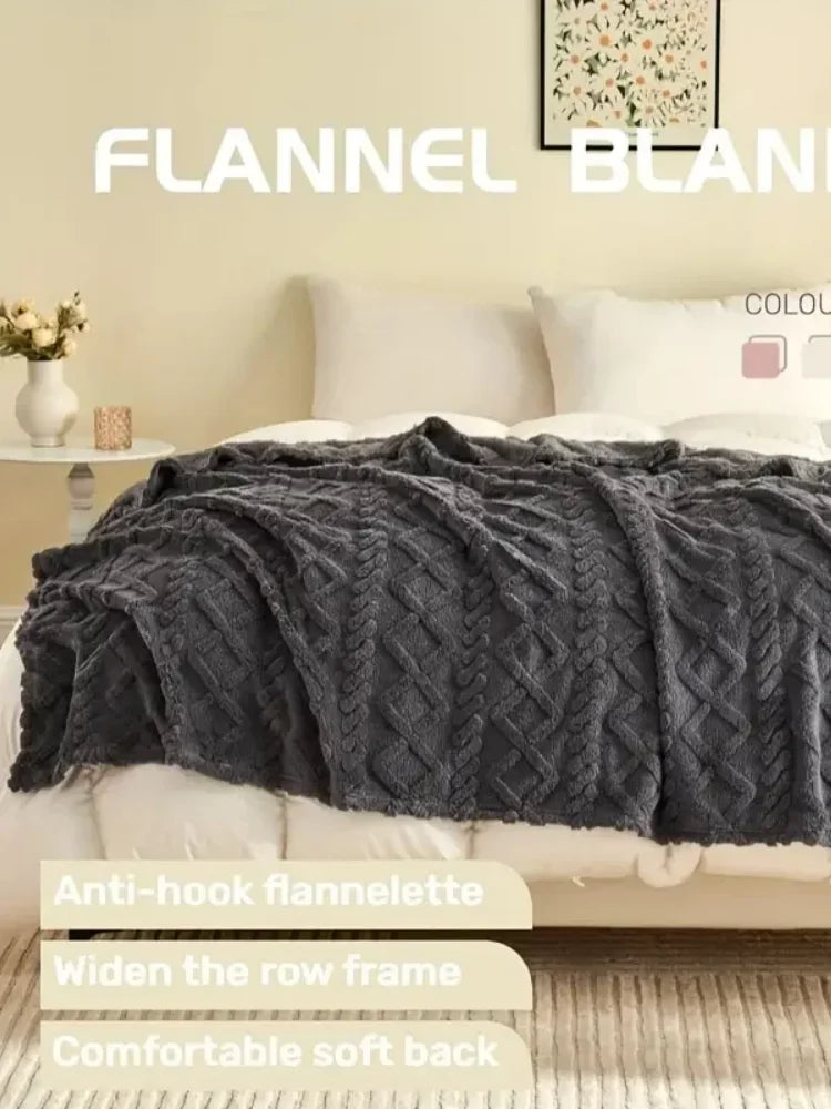 ltra-Soft 3D Plush 1pc Luxurious Fleece Blanket - Dense Weave for Exceptional Warmth, Cozy Flannel Throw