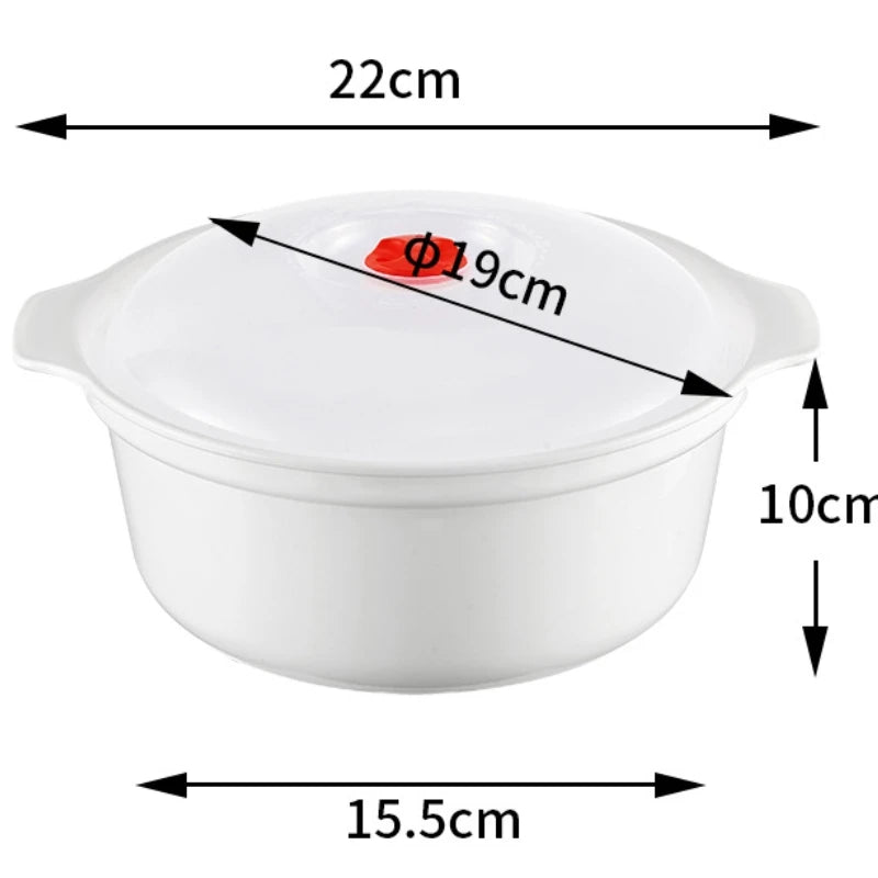 Microwave Oven Special Box Household Plastic Heating Fresh Keepeing Box with Lid Steamed Bun Instant Noodles Kitchen Bowl