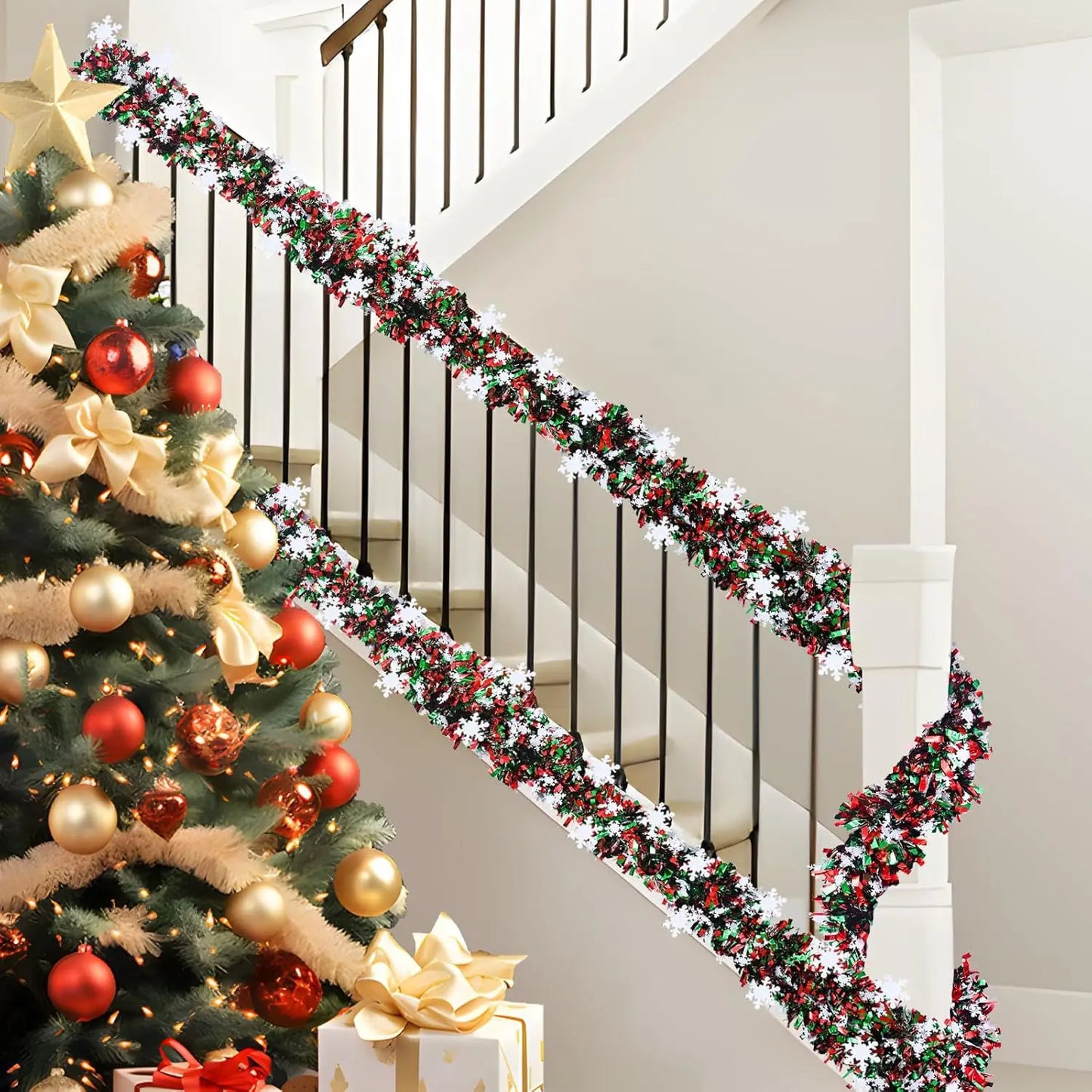 2M Christmas Snowflake Tinsel Garland