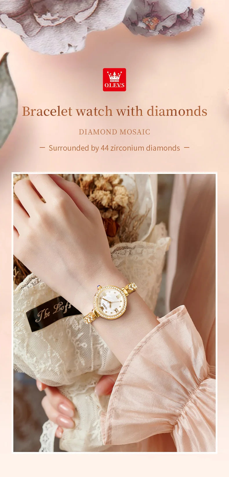 OLEVS 9903 Women Watchs Original Fashion Elegant Quartz Wristwatch Waterproof Luminous Bracelet Watch Band Diamond Bezel Reloj