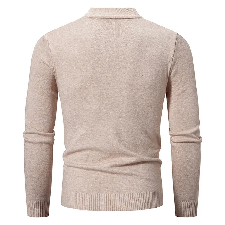 New Sweatwear Men's Half Neck Basic Solid Color Sweaters Round Neck Elastic Pullovers Warm Autumn Knitted Oversized Sweater Men