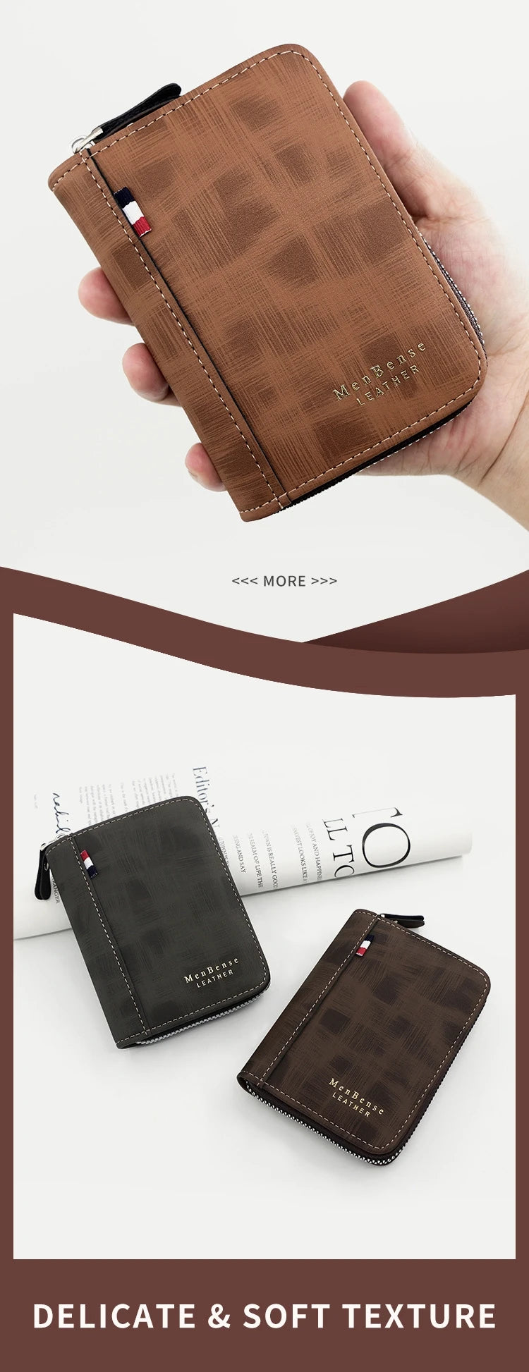 Men's Wallet Made Of Leather Wax Oil Skin Purse For Men Coin Purse