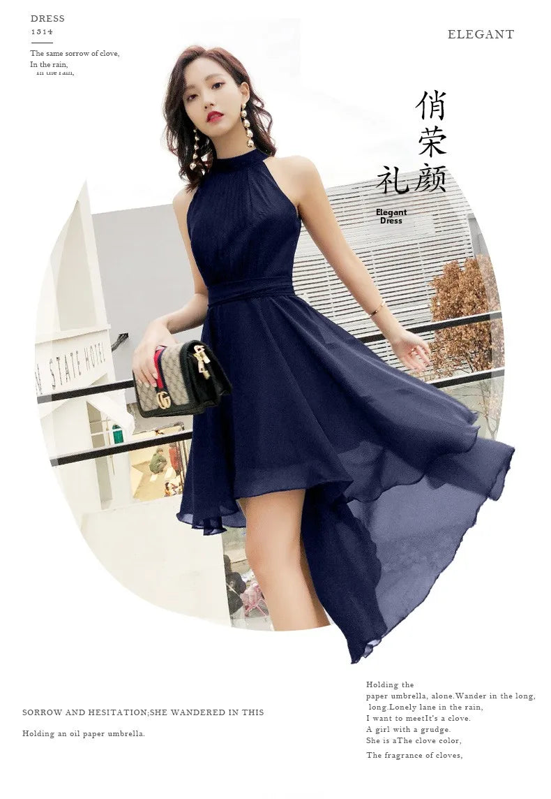 Ele ort Neline Evening Dr Women's New 2026 Faionable Fairy T Sle High End Polyester ort Dr for Par