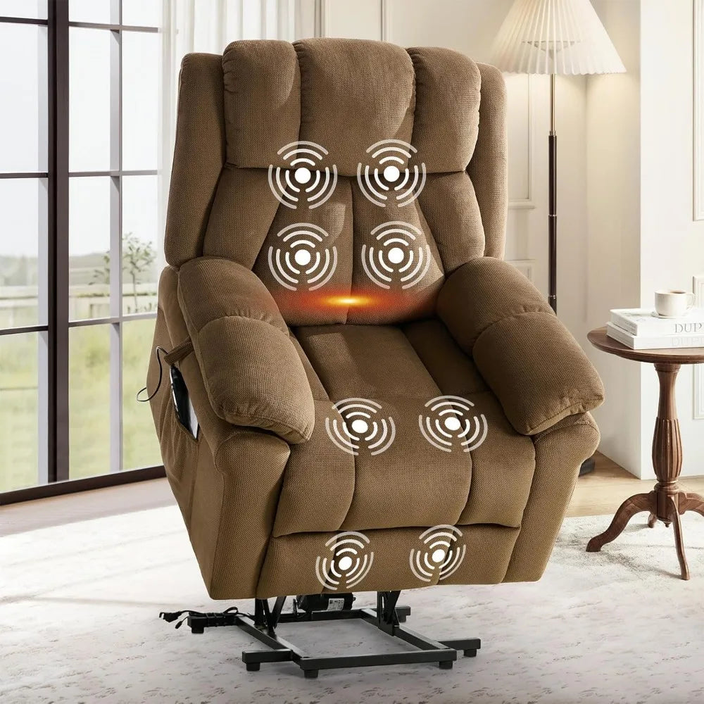 Power Lift Recliner Chair for Elderly,Electric Lift Chairs with Massage and Heat, Fabric Lift Chair Recliners for Adults with Cu