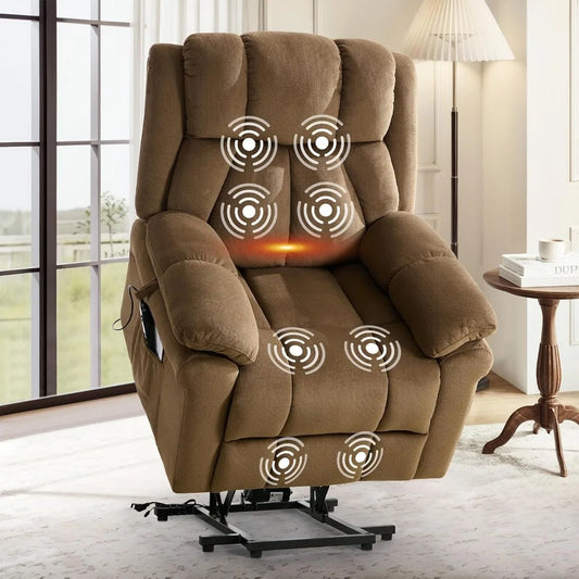 Power Lift Recliner Chair for Elderly,Electric Lift Chairs with Massage and Heat, Fabric Lift Chair Recliners for Adults with Cu