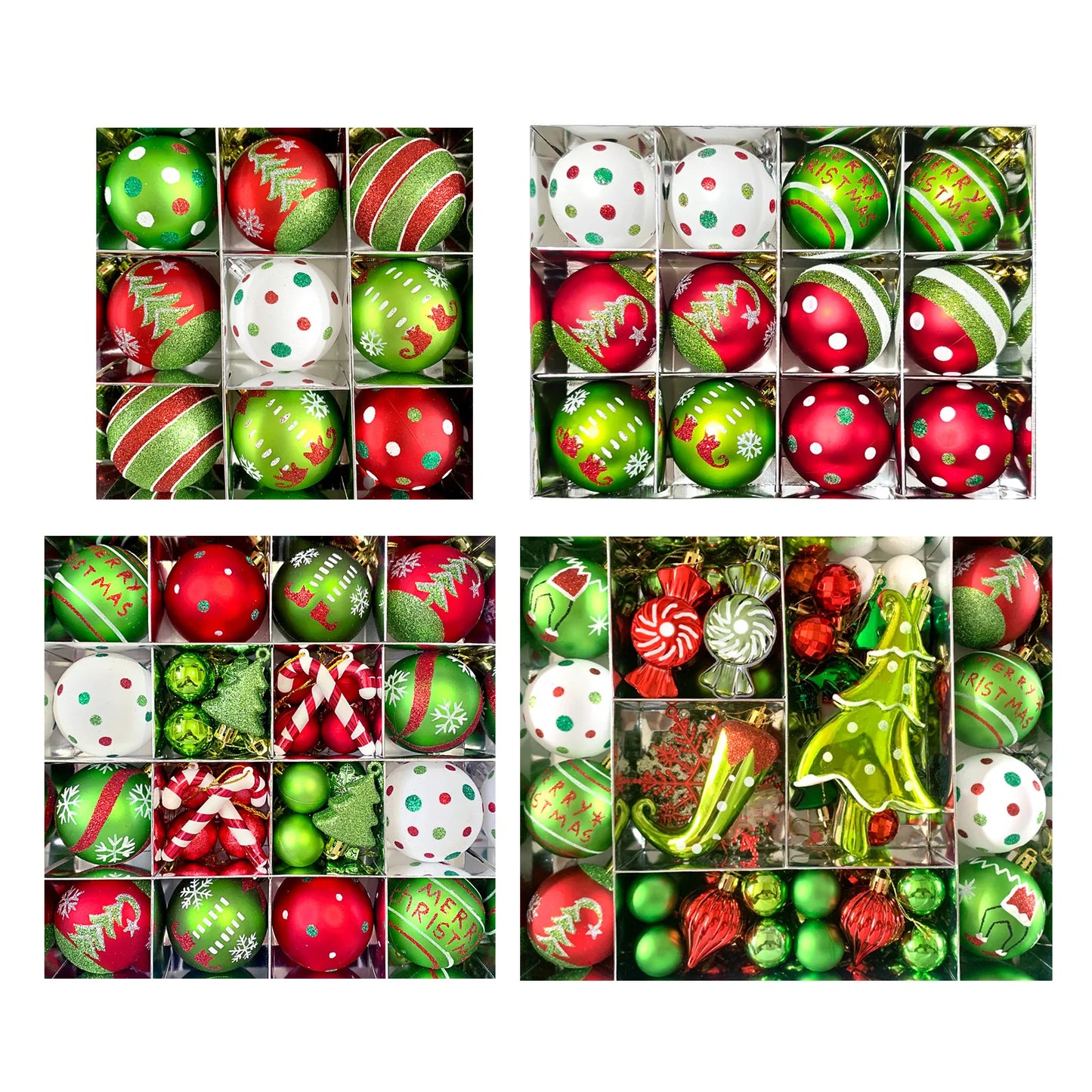 34/12/9pcs Grinch Christmas Ball Decorations