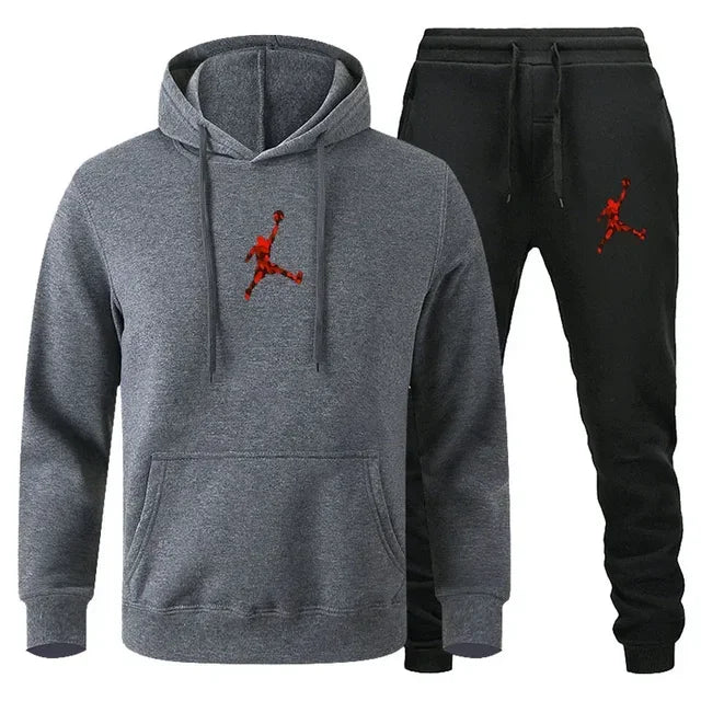 2025 Autumn/Winter Men's Fashionable long-sleeved sweatshirt + casual pants 2-piece set