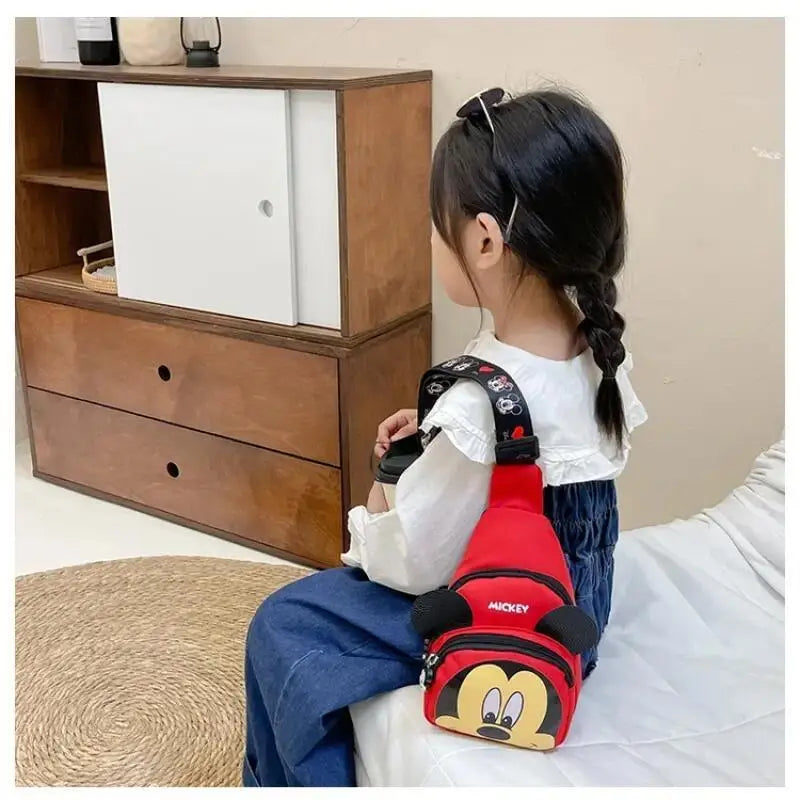 Disney 2024 New Fashion Mickey Cartoon Single Shoulder Crossbody Bag for Boys and Girls Cute Girls Coin Crossbody Bag