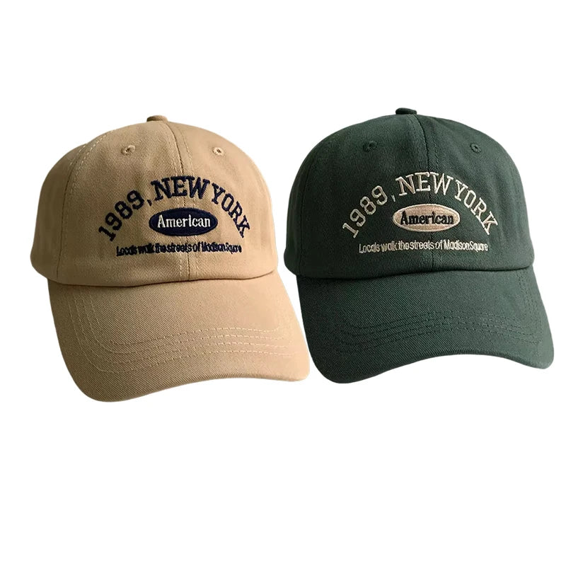 Korean Retro Baseball Hat Women's Autumn Winter Versatile Ins Street Letter Embroidered Caps Summer Couple Men