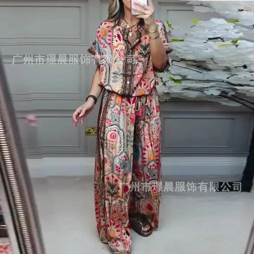 Wide-leg Trousers Two-piece Suit For Women