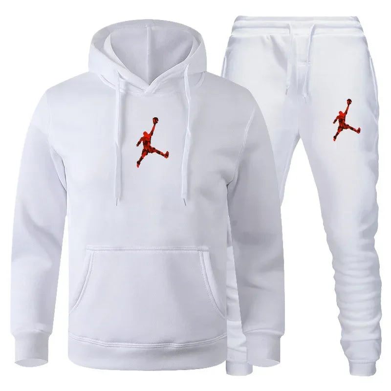 2025 Autumn/Winter Men's Fashionable long-sleeved sweatshirt + casual pants 2-piece set