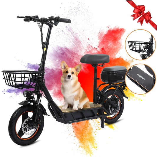 FREEBOY H14 ADULT ELECTRIC SCOOTER 750W MOTOR 48V 18AH FOLDING ELECTRIC SCOOTER 14 INCH TIRE CITY ELECTRIC SCOOTER
