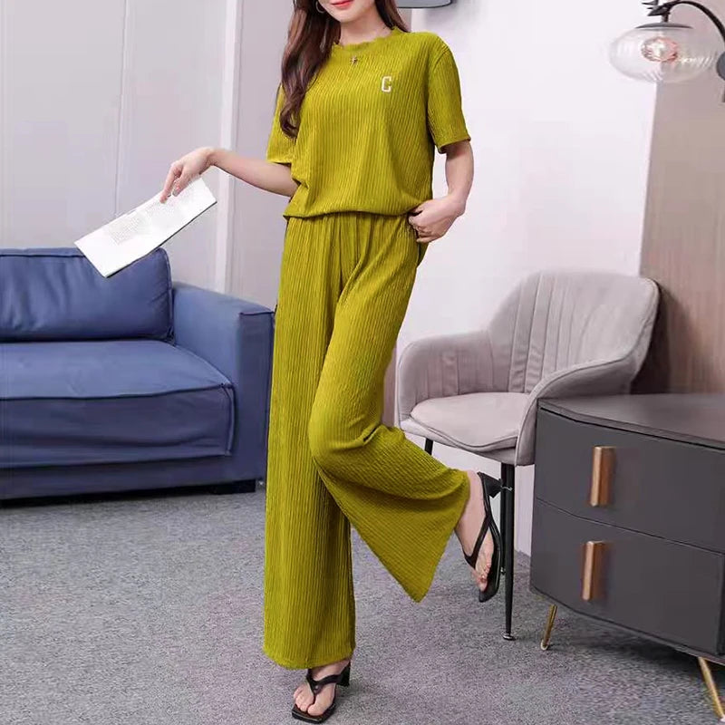 Woman Causal 2 Pieces Pajamas Home Wear Loungewear