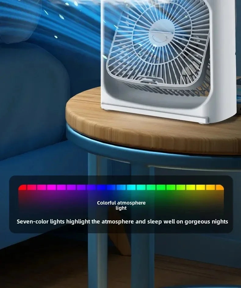Air Conditioner Portable 3 in 1 Fan Mini Cooler Home House LED Humidifier For Bedroom Small Living Room Water Summer Fans Desk