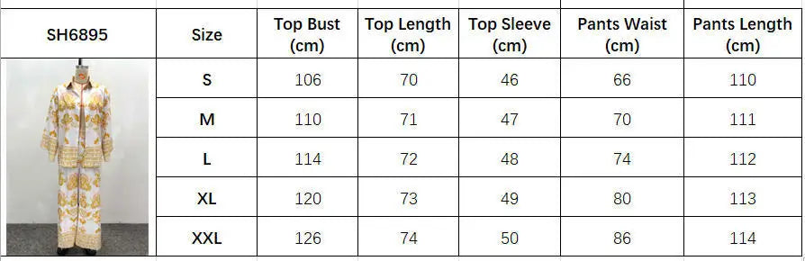 Women Two Pieces Pant Sets Printing Matching Sets Long Sleeves Button Turn Down Collar Top Elastic Waist Pants Loose 2025 Summer