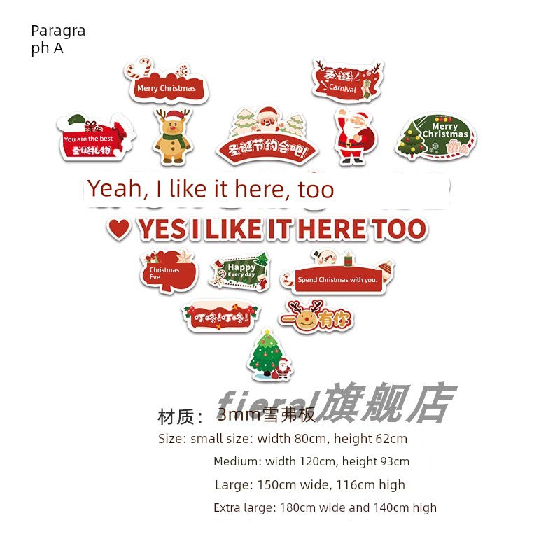 Christmas Decoration Scene Layout Shopping Window Glass Sticker Painting Santa Claus Christmas Tree Wall Decorations