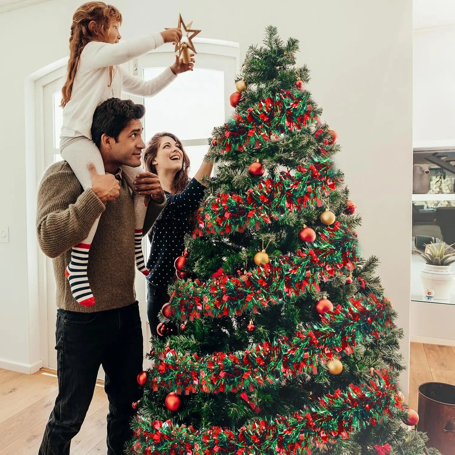 2M Christmas Snowflake Tinsel Garland