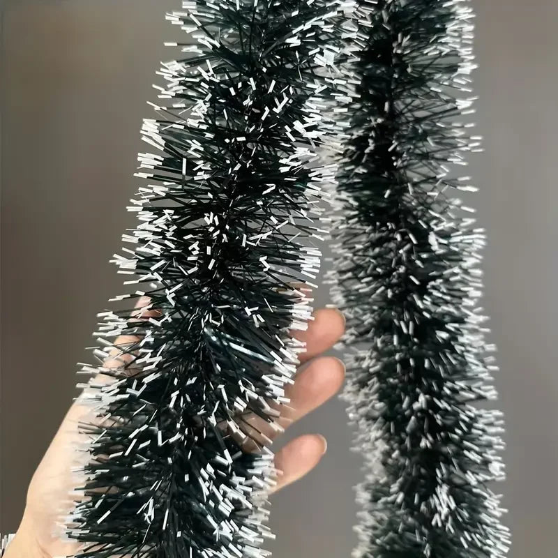 Christmas Ribbon Garland Xmas Tree Foil Pull Flower Ribbons Ornaments Green Cane Tinsel Wedding Party Decoration Supplies